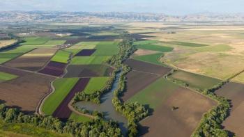 An aerial view of agriculture in Santa Clara Valley