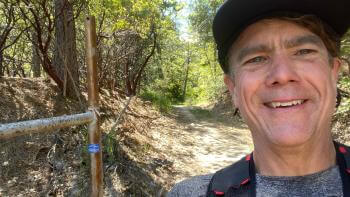 Loren Lewis on a hiking trail
