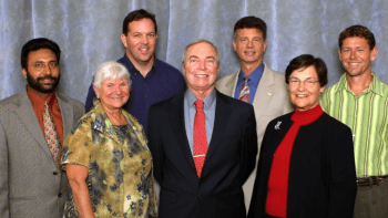 Garnetta Annable poses for a photo with the Board of Directors