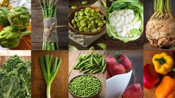 A collage of spring produce