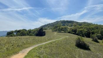A scenic trail that is going uphill