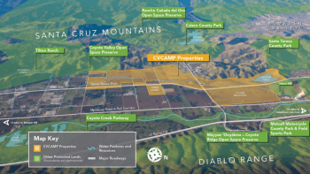 Map of Coyote Valley Conservation Areas Master Plan properties