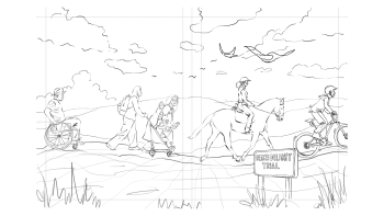 Robert Liu-Trujillo's next draft of a sketch for the Nature Activity Book.