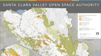 A map of the Santa Clara Valley shows the Open Space Authority's jurisdiction.