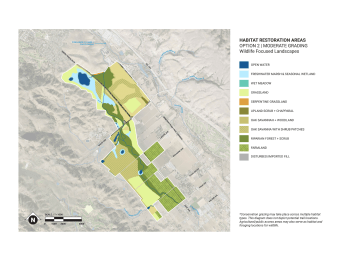 A map of Coyote Valley that shows a moderate grading restoration option.