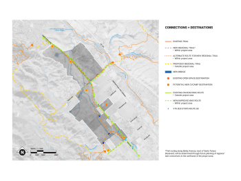 A map of Coyote Valley shows proposed trail and connections throughout the restored landscape.